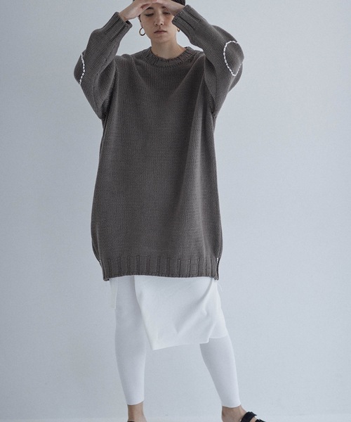 SEA（シー）の「フライス エプロン スカート（スカート・レディース・ホワイト/ブラウン/オートミール・ONE SIZE）」の2枚目の写真