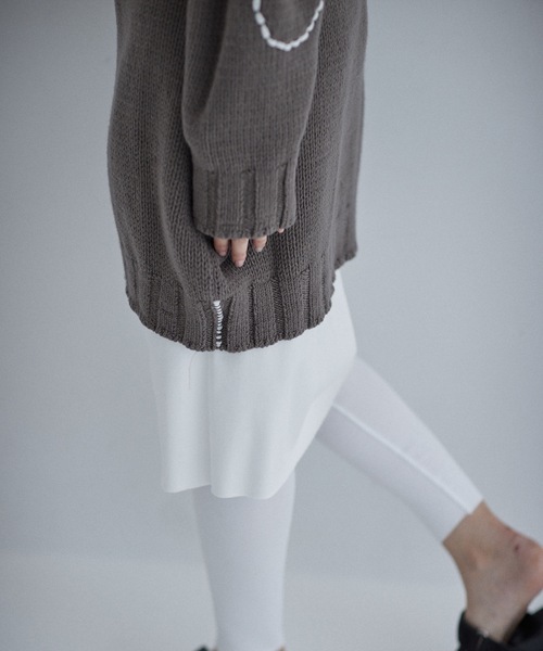 SEA（シー）の「フライス エプロン スカート（スカート・レディース・ホワイト/ブラウン/オートミール・ONE SIZE）」の5枚目の写真