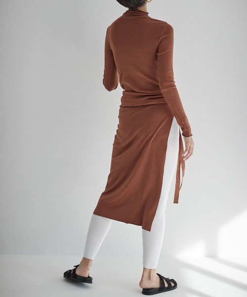 SEA（シー）の「フライス エプロン スカート（スカート・レディース・ホワイト/ブラウン/オートミール・ONE SIZE）」の6枚目の写真