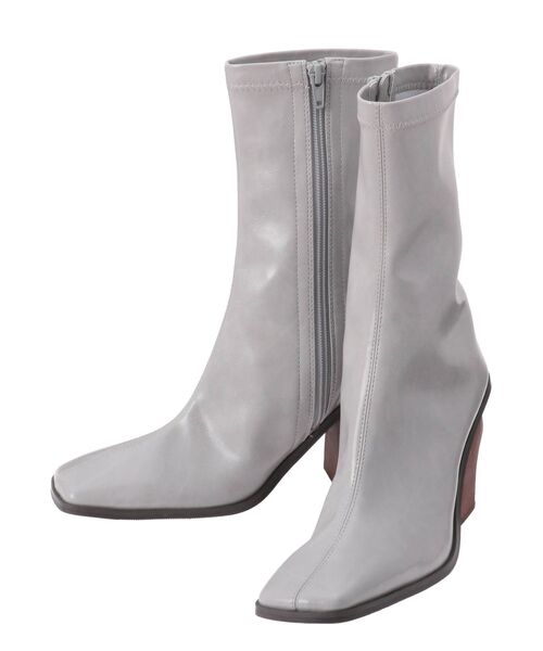 merry jenny（メリージェニー）の「woodヒールミドルブーツ（ブーツ・レディース・ブラック/ライトブルー/ベージュ/ダークブラウン・MEDIUM/LARGE）」の7枚目の写真