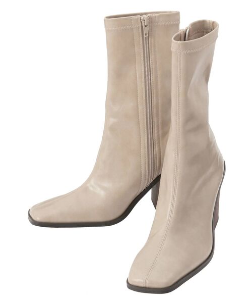 merry jenny（メリージェニー）の「woodヒールミドルブーツ（ブーツ・レディース・ブラック/ライトブルー/ベージュ/ダークブラウン・MEDIUM/LARGE）」の10枚目の写真