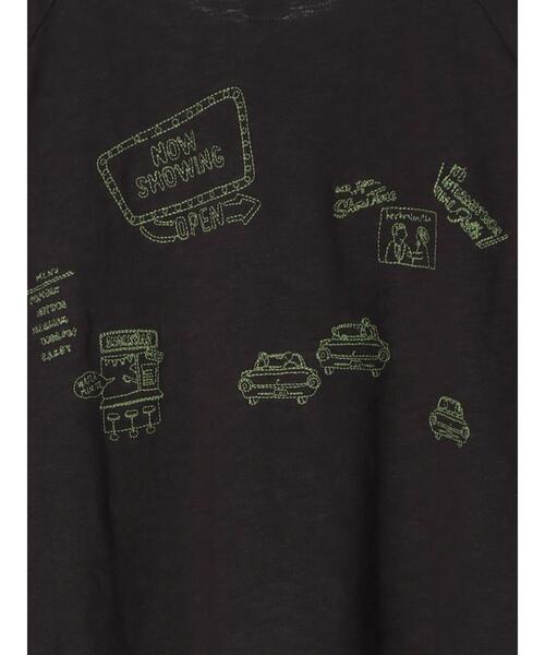SEVENDAYS=SUNDAY（セブンデイズサンデイ）の「MOVIEGOERS刺繍5分袖ラグランTEE　＊（Tシャツ/カットソー・レディース・オフホワイト/ブラック/グリーン/ブルー・M/L）」の9枚目の写真