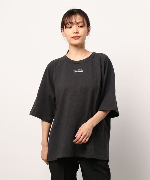 SEVENDAYS=SUNDAY（セブンデイズサンデイ）の「MOVIEGOERS刺繍5分袖ラグランTEE　＊（Tシャツ/カットソー・レディース・オフホワイト/ブラック/グリーン/ブルー・M/L）」の7枚目の写真