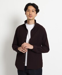 TAKEO KIKUCHI | Tailored Denim デニムライク ジャージ スタンドカラー シャツ(シャツ/ブラウス)