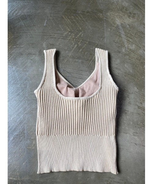 TRUNC（トランクエイティーエイト）の「Switch Knitting TOPS（タンクトップ・レディース・ブラック/ブラウン/ベージュ・FREE）」の4枚目の写真