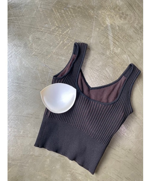 TRUNC（トランクエイティーエイト）の「Switch Knitting TOPS（タンクトップ・レディース・ブラック/ブラウン/ベージュ・FREE）」の19枚目の写真