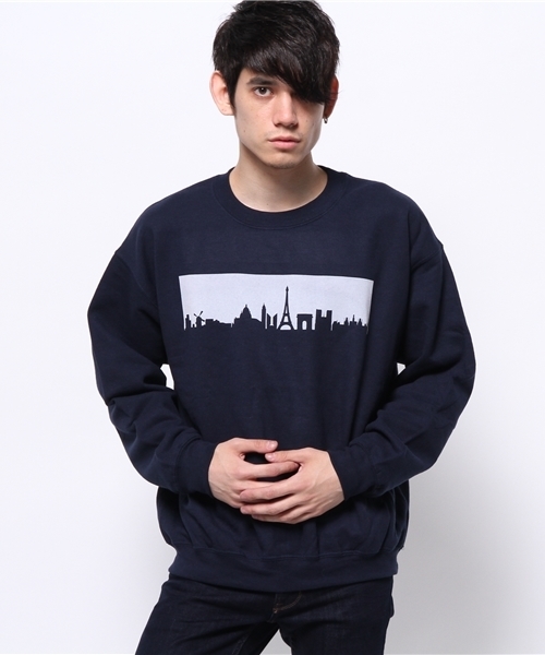 OUTLET（アウトレット）の「【Lui's】クルースウェットPARIS（スウェット・メンズ・ブラック/ネイビー/ホワイト・LARGE/MEDIUM）」の3枚目の写真