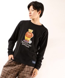 TEDDY BEAR USAコットンポケ付きロングスリーブTシャツ