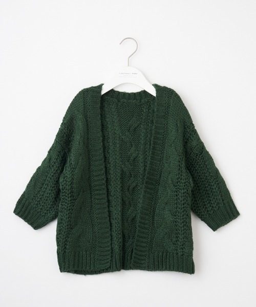 CIAOPANIC TYPY(チャオパニックティピー)の「【KIDS】【ZOZOTOWN限定】モヘアライクケーブルルーズニットカーディガン(カーディガン/ボレロ・キッズ・アイボリー/グレー/サンドベージュ/グリーン/ブルー/オレンジ・SMALL/MEDIUM/LARGE/X-LARGE/XX-LARGE)」の8枚目の写真