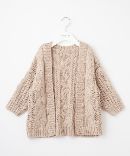 CIAOPANIC TYPY(チャオパニックティピー)の「【KIDS】【ZOZOTOWN限定】モヘアライクケーブルルーズニットカーディガン(カーディガン/ボレロ・キッズ・アイボリー/グレー/サンドベージュ/グリーン/ブルー/オレンジ・SMALL/MEDIUM/LARGE/X-LARGE/XX-LARGE)」の9枚目の写真