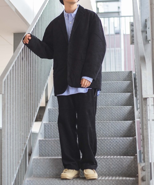 WEGO(ウィゴー)の「WEGO/コーデュロイワイドパンツ(チノパンツ・メンズ・ブラック/ベージュ・MEDIUM/LARGE)」の5枚目の写真