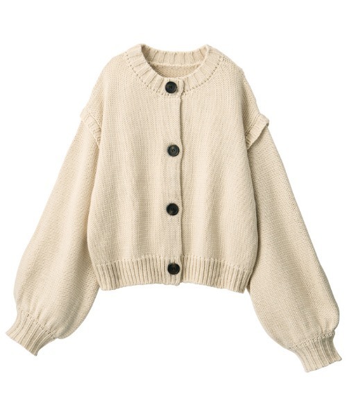 GeeRA(ジーラ)の「クルーネックニットカーディガン(カーディガン/ボレロ・レディース・グレー/オフホワイト・LARGE/X-LARGE/MEDIUM)」の3枚目の写真