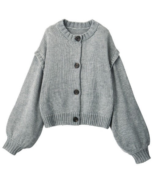 GeeRA(ジーラ)の「クルーネックニットカーディガン(カーディガン/ボレロ・レディース・グレー/オフホワイト・LARGE/X-LARGE/MEDIUM)」の4枚目の写真
