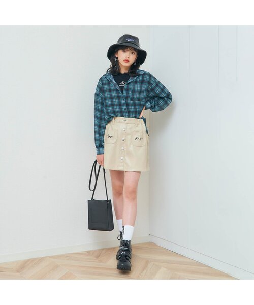 algy（アルジー）の「/前ポケ台形スカパン（スカート・キッズ・ベージュ/ブラック/インディゴブルー/ミント・X-SMALL/XXX-SMALL/MEDIUM/SMALL/XX-SMALL）」の5枚目の写真