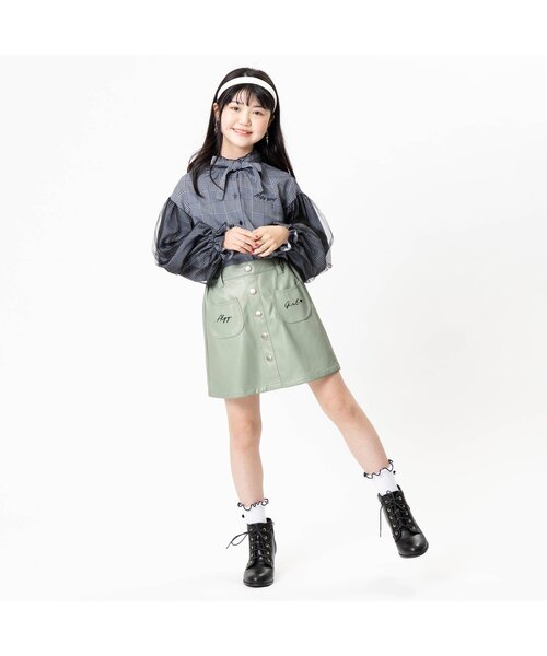 algy（アルジー）の「/前ポケ台形スカパン（スカート・キッズ・ベージュ/ブラック/インディゴブルー/ミント・X-SMALL/XXX-SMALL/MEDIUM/SMALL/XX-SMALL）」の9枚目の写真