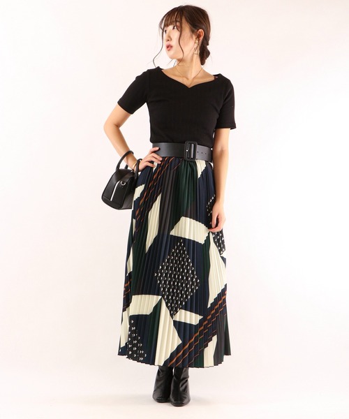 FUNALIVE（ファンアライブ）の「PULUTOARLE ﾊﾟｯﾁﾜｰｸﾌﾟﾘﾝﾄﾌﾟﾘｰﾂｽｶｰﾄ（スカート・レディース・カーキ/モカ・L/M）」の10枚目の写真