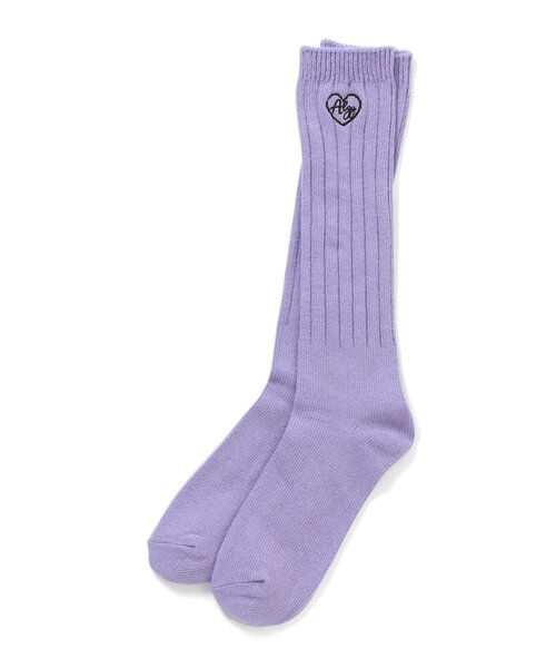 algy（アルジー）の「ハートロゴルーズソックス（ソックス/靴下・キッズ・オフホワイト/ラベンダー/ブラック/ベージュ/ミント/オレンジ・24/21）」の6枚目の写真