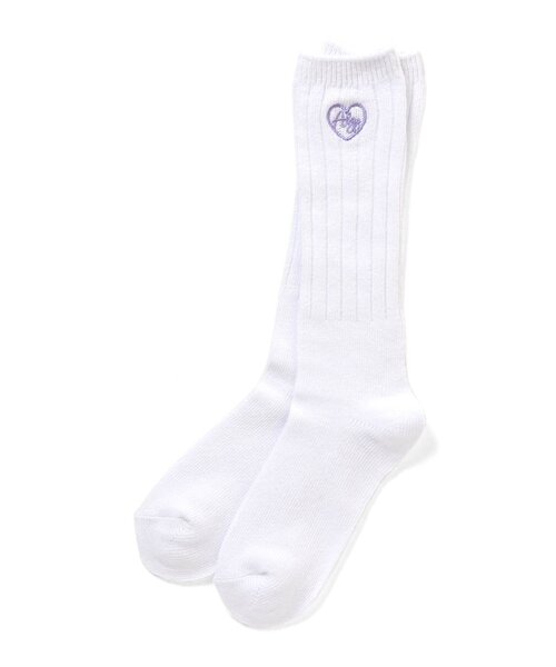 algy（アルジー）の「ハートロゴルーズソックス（ソックス/靴下・キッズ・オフホワイト/ラベンダー/ブラック/ベージュ/ミント/オレンジ・24/21）」の2枚目の写真