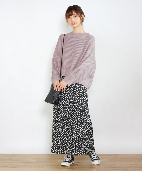 Crisp yours（クリスプユアーズ）の「【WEB限定】ルーズショートニット（ニット/セーター・レディース・チャコールグレー/パープル/グレー・FREE）」の21枚目の写真