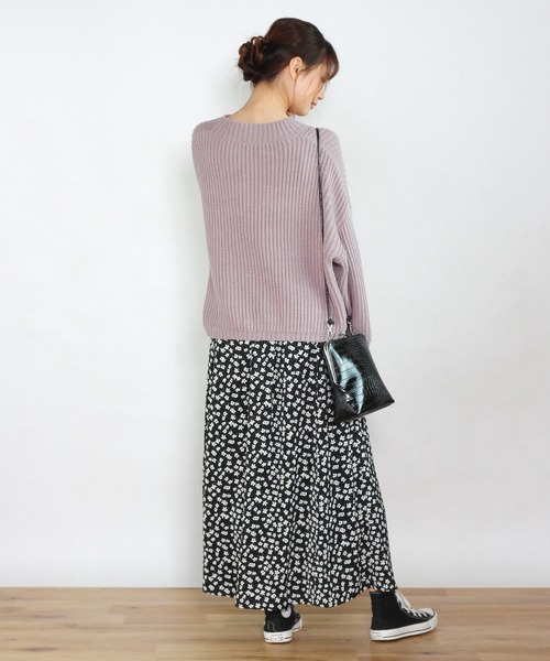 Crisp yours（クリスプユアーズ）の「【WEB限定】ルーズショートニット（ニット/セーター・レディース・チャコールグレー/パープル/グレー・FREE）」の11枚目の写真