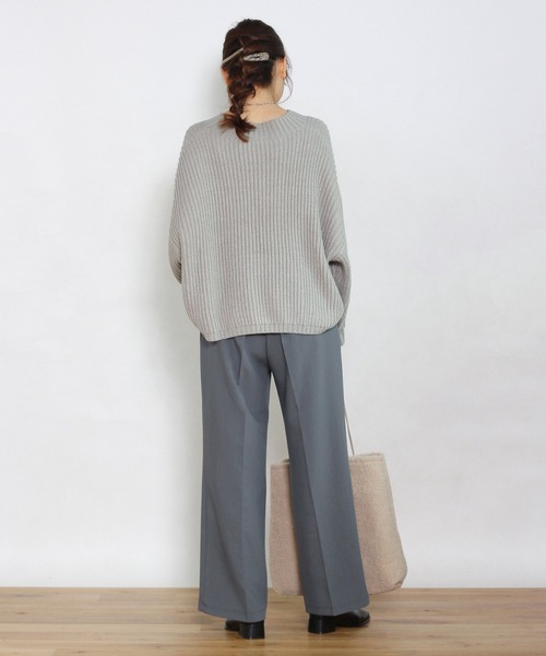 Crisp yours（クリスプユアーズ）の「【WEB限定】ルーズショートニット（ニット/セーター・レディース・チャコールグレー/パープル/グレー・FREE）」の22枚目の写真