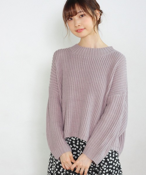 Crisp yours（クリスプユアーズ）の「【WEB限定】ルーズショートニット（ニット/セーター・レディース・チャコールグレー/パープル/グレー・FREE）」の8枚目の写真