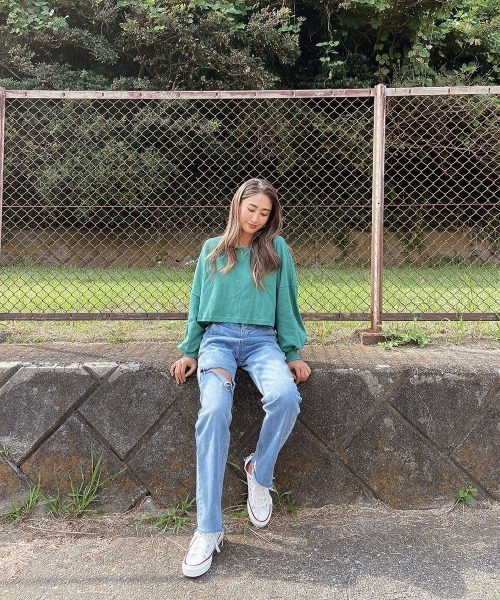 esutoreja（エストレジャ）の「ウエストデザインダメージデニム（デニムパンツ・レディース・ブルー・S/M）」の7枚目の写真