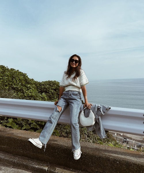 esutoreja（エストレジャ）の「ウエストデザインダメージデニム（デニムパンツ・レディース・ブルー・S/M）」の8枚目の写真