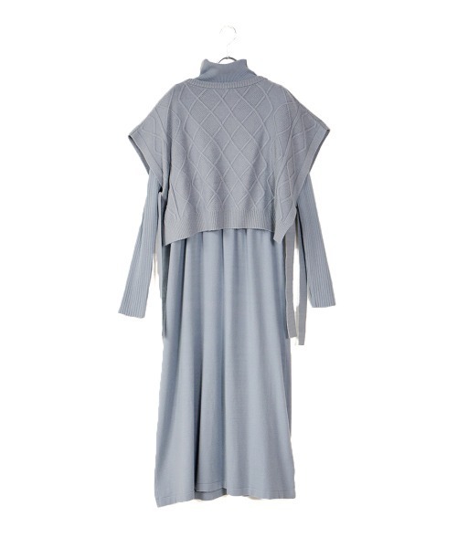 Bab（バブ）の「ケーブルトップ＆タートルニットワンピースセット（ワンピース・レディース・アイボリー/チャコールグレー/モカ/ライトブルー・38）」の11枚目の写真