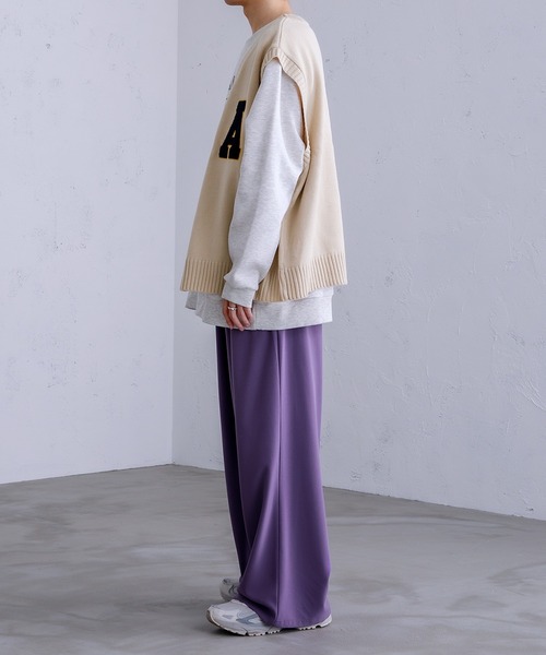 Adoon plain（アドーンプレーン）の「【Adoon plain】ニットベスト（ベスト・メンズ・ベージュ/ダークブルー・LARGE/MEDIUM）」の14枚目の写真