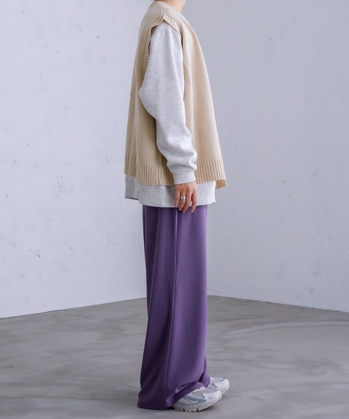 Adoon plain（アドーンプレーン）の「【Adoon plain】ニットベスト（ベスト・メンズ・ベージュ/ダークブルー・LARGE/MEDIUM）」の6枚目の写真