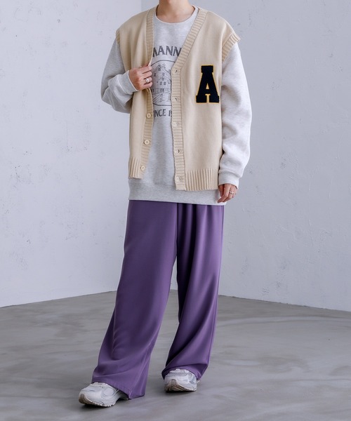 Adoon plain（アドーンプレーン）の「【Adoon plain】ニットベスト（ベスト・メンズ・ベージュ/ダークブルー・LARGE/MEDIUM）」の21枚目の写真