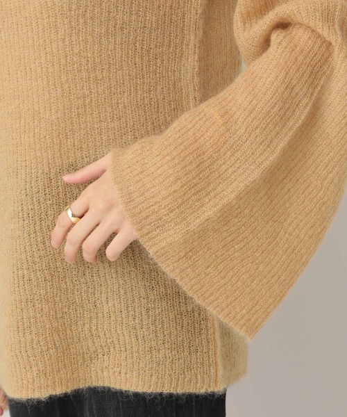 Curensology（カレンソロジー）の「Curensology(カレンソロジー)/エールモヘヤルーズニットプルオーバー（ニット/セーター・レディース・チャコールグレー/ベージュ/ブルー・FREE）」の12枚目の写真