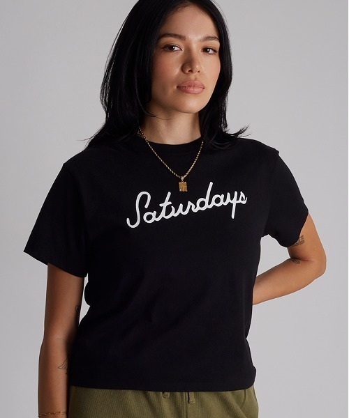 Saturdays NYC（サタデーズ ニューヨークシティ ）の「Script Standard S/S Tee（Tシャツ/カットソー・レディース・ミント/オフホワイト/ブラック・X-SMALL/S/M/L）」の2枚目の写真