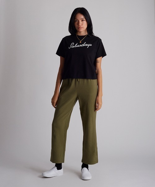 Saturdays NYC（サタデーズ ニューヨークシティ ）の「Script Standard S/S Tee（Tシャツ/カットソー・レディース・ミント/オフホワイト/ブラック・X-SMALL/S/M/L）」の5枚目の写真