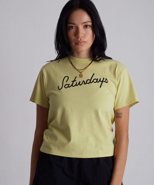 Saturdays NYC（サタデーズ ニューヨークシティ ）の「Script Standard S/S Tee（Tシャツ/カットソー・レディース・ミント/オフホワイト/ブラック・X-SMALL/S/M/L）」の13枚目の写真