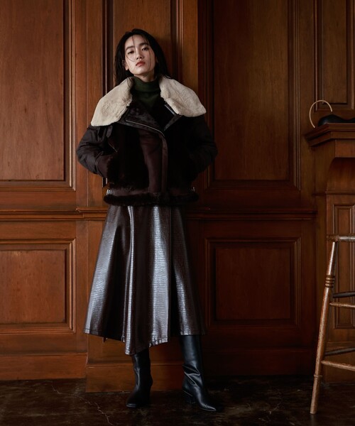 LOVELESS(ラブレス)の「ブラウンエコファーコンビラーダースダウン(ブルゾン・レディース・ブラウン系その他5・34/36)」の3枚目の写真