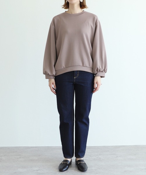 reca（レカ）の「ボリュームスリーブショート丈プルオーバー（Tシャツ/カットソー・レディース・ブラック/チャコールグレー/モカ・FREE）」の20枚目の写真