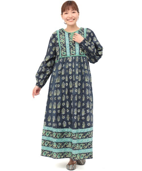 チチカカ(チチカカ)の「エコフレンドリーダイ ミルパブロックプリントワンピース(ワンピース・レディース・イエロー/ブラック・FREE)」の6枚目の写真