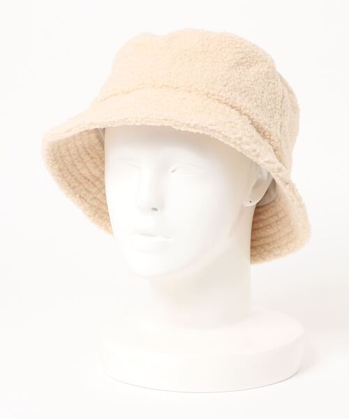 ehka sopo（エヘカソポ）の「ボアバケットハット（ハット・レディース・オフホワイト/ベージュ/モカ・ﾌﾘ-）」の7枚目の写真