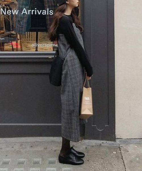 MAISON DE THERESE(メゾン ド テレーズ)の「チェックキャミワンピース(ワンピース・レディース・ブラウン/グレー・LARGE/MEDIUM/SMALL/X-LARGE)」の8枚目の写真