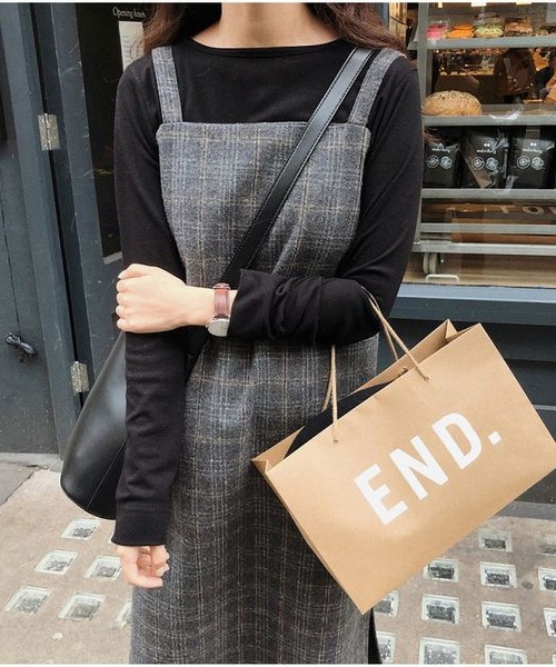 MAISON DE THERESE(メゾン ド テレーズ)の「チェックキャミワンピース(ワンピース・レディース・ブラウン/グレー・LARGE/MEDIUM/SMALL/X-LARGE)」の4枚目の写真