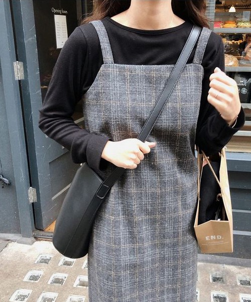MAISON DE THERESE(メゾン ド テレーズ)の「チェックキャミワンピース(ワンピース・レディース・ブラウン/グレー・LARGE/MEDIUM/SMALL/X-LARGE)」の3枚目の写真