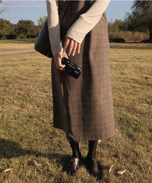 MAISON DE THERESE(メゾン ド テレーズ)の「チェックキャミワンピース(ワンピース・レディース・ブラウン/グレー・LARGE/MEDIUM/SMALL/X-LARGE)」の11枚目の写真