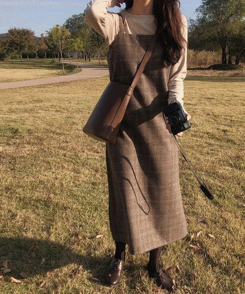 MAISON DE THERESE(メゾン ド テレーズ)の「チェックキャミワンピース(ワンピース・レディース・ブラウン/グレー・LARGE/MEDIUM/SMALL/X-LARGE)」の14枚目の写真