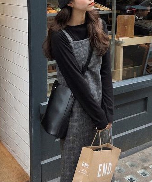 MAISON DE THERESE(メゾン ド テレーズ)の「チェックキャミワンピース(ワンピース・レディース・ブラウン/グレー・LARGE/MEDIUM/SMALL/X-LARGE)」の5枚目の写真