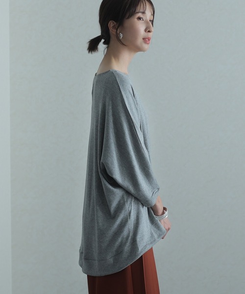 ElegChic(エレグシック)の「コットンフライスヘムロープ入りカットソー(Tシャツ/カットソー・レディース・ホワイト/ベージュ/ブラック/杢グレー・4L/M/XL)」の10枚目の写真