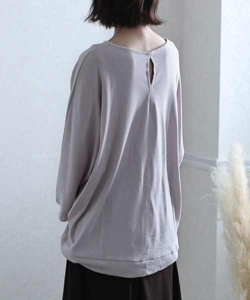 ElegChic(エレグシック)の「コットンフライスヘムロープ入りカットソー(Tシャツ/カットソー・レディース・ホワイト/ベージュ/ブラック/杢グレー・4L/M/XL)」の15枚目の写真