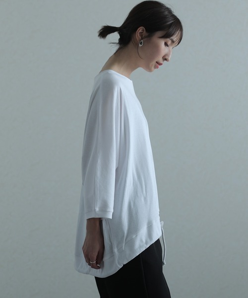 ElegChic(エレグシック)の「コットンフライスヘムロープ入りカットソー(Tシャツ/カットソー・レディース・ホワイト/ベージュ/ブラック/杢グレー・4L/M/XL)」の18枚目の写真
