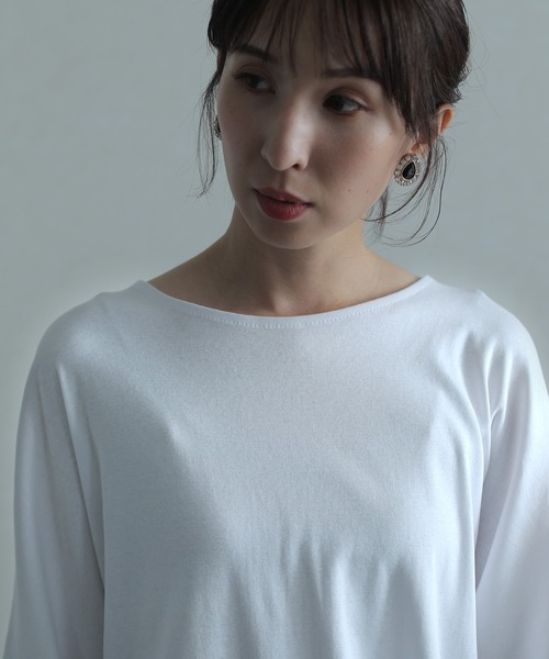 ElegChic(エレグシック)の「コットンフライスヘムロープ入りカットソー(Tシャツ/カットソー・レディース・ホワイト/ベージュ/ブラック/杢グレー・4L/M/XL)」の21枚目の写真